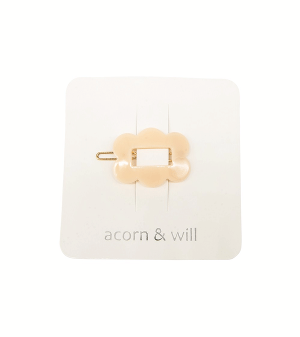 Nude Scalloped Rectangular Hair Clip Acorn & Will - Niddle Noddle