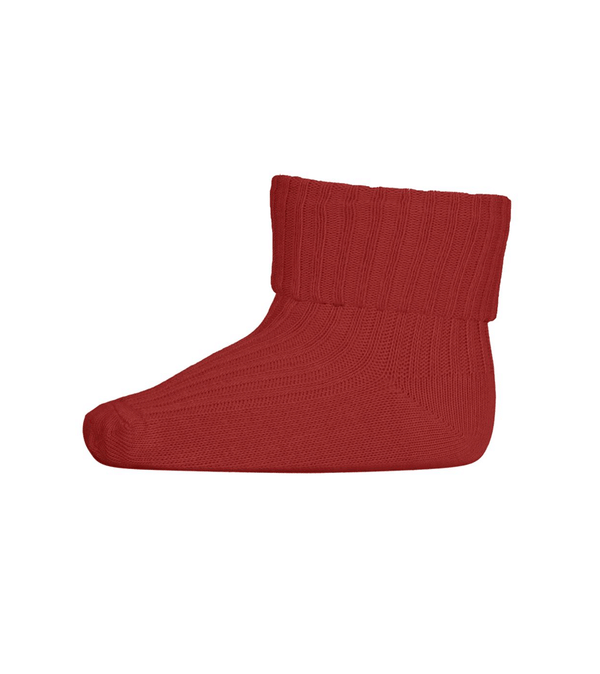 Tomato Cotton Rib Ankle Sock by mp Denmark