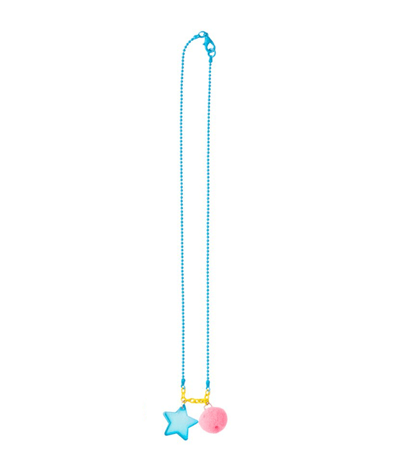 Star Charm Pom Pom Tassel Necklace