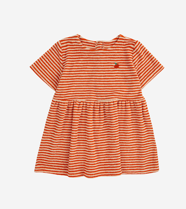 Baby Orange Stripes Terry Dress by Bobo Choses