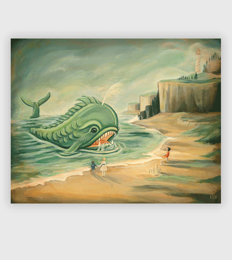 The Day The Monster Came 8x10" Print by Black Apple