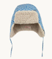 Blue and Cream Vichy Chapka Hat by Tinycottons