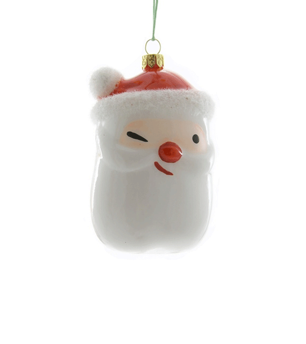 Retro Winky Santa Glass Ornament by Cody Foster