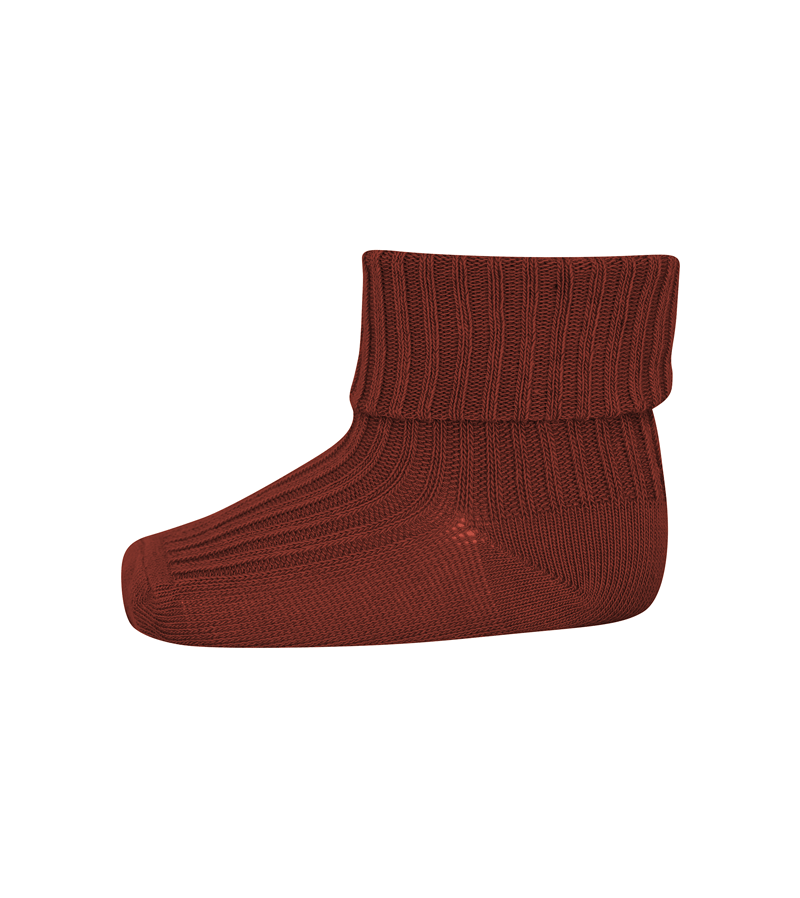 Rustic Clay Wool Rib Socks by mp Denmark