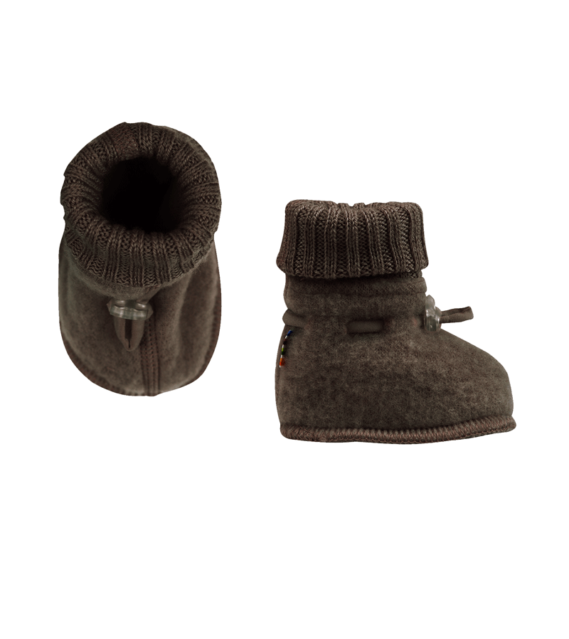 Dark Bark Soft Wool Booties by Joha - Niddle Noddle