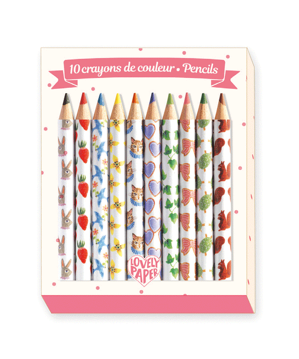 Set of 10 mini Colour Pencils by Djeco