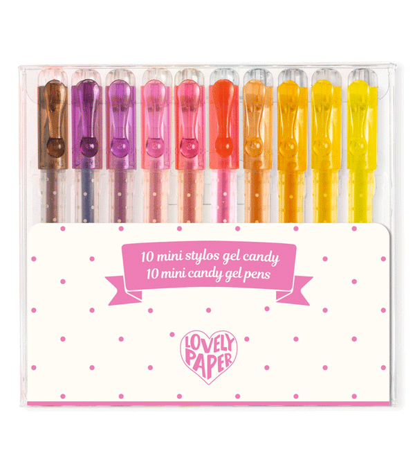 Set of 10 Mini Candy Coloured Gel Pens by Djeco