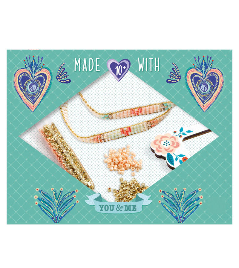 Miyuki and Hearts You & Me Jewellery making Kit by Djeco