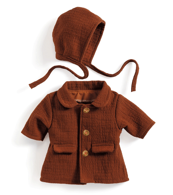 Doll's Autumn Coat and Bonnet by Djeco
