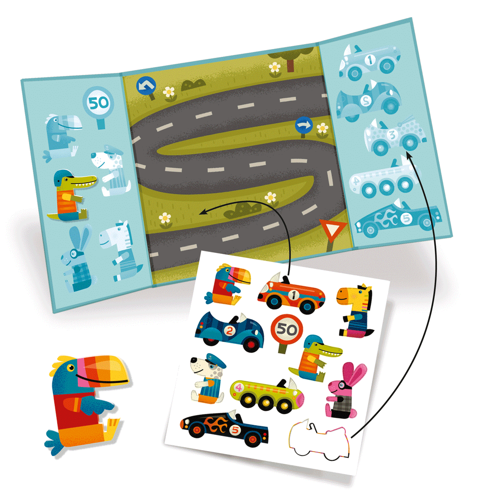 Cars Reusable Sticker Book by Djeco