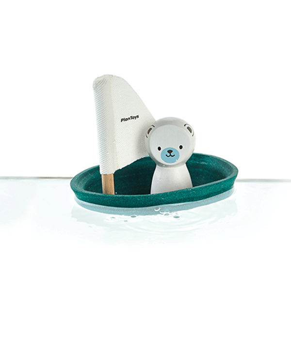 Sailing Boat with Polar Bear by Plan Toys
