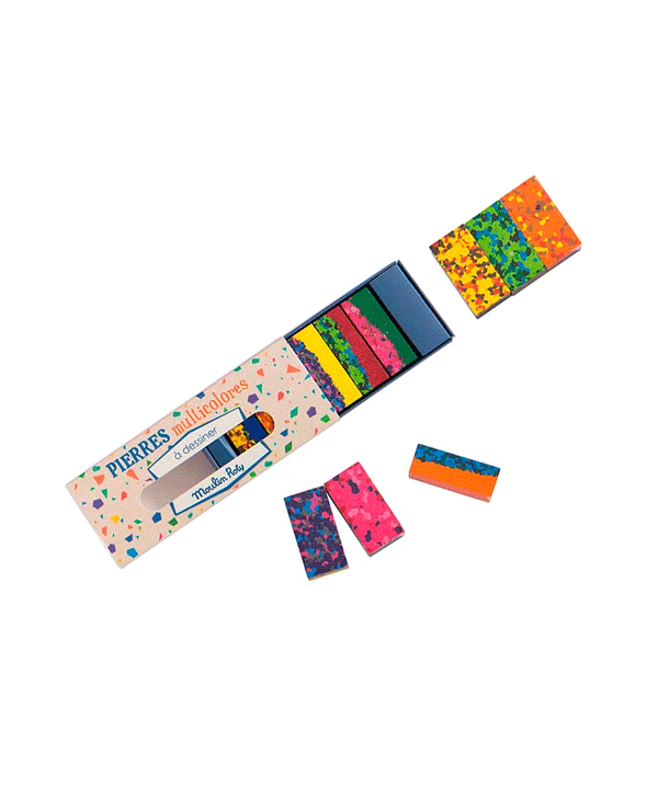 Box of 6 multi-coloured wax blocks by Moulin Roty - Niddle Noddle
