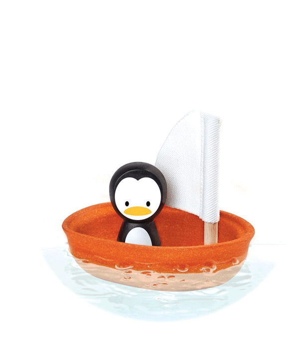 Sailing Boat with Penguin by Plan Toys