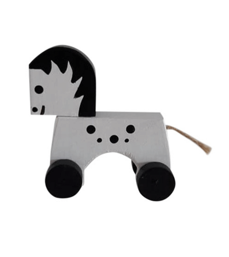 Little Black and White Wooden Horse