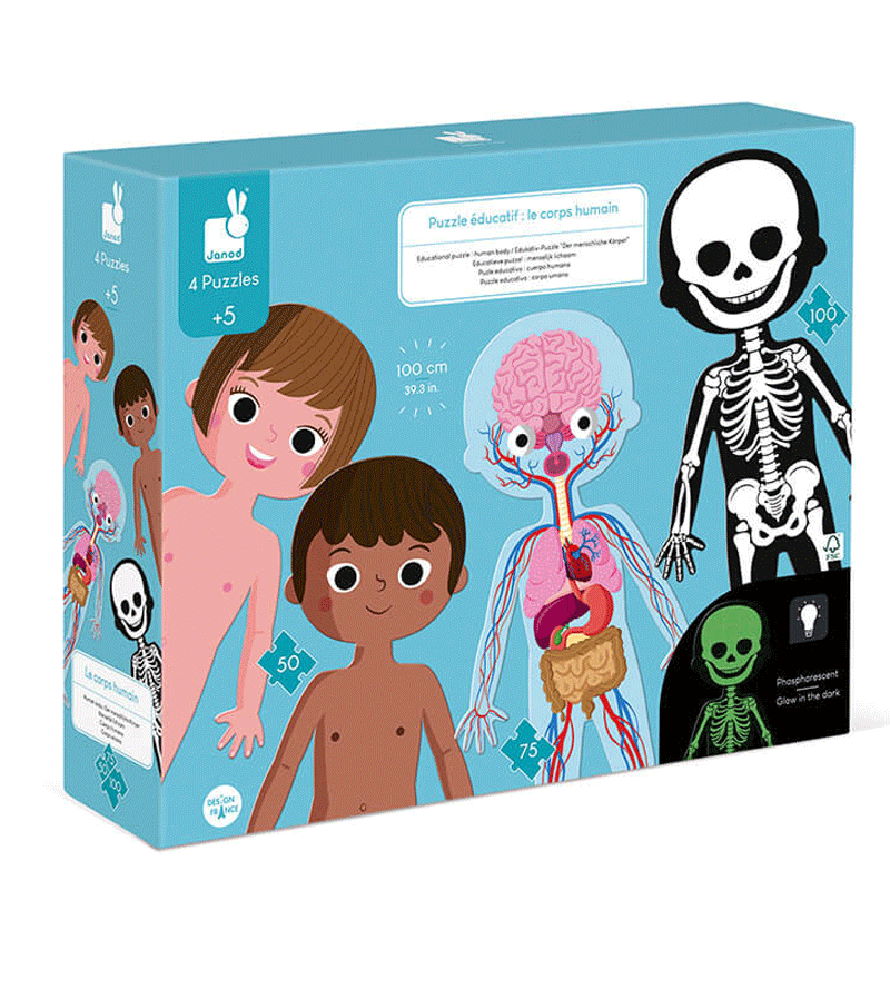 50 - 100 pcs Educational Puzzle Human Body by Janod