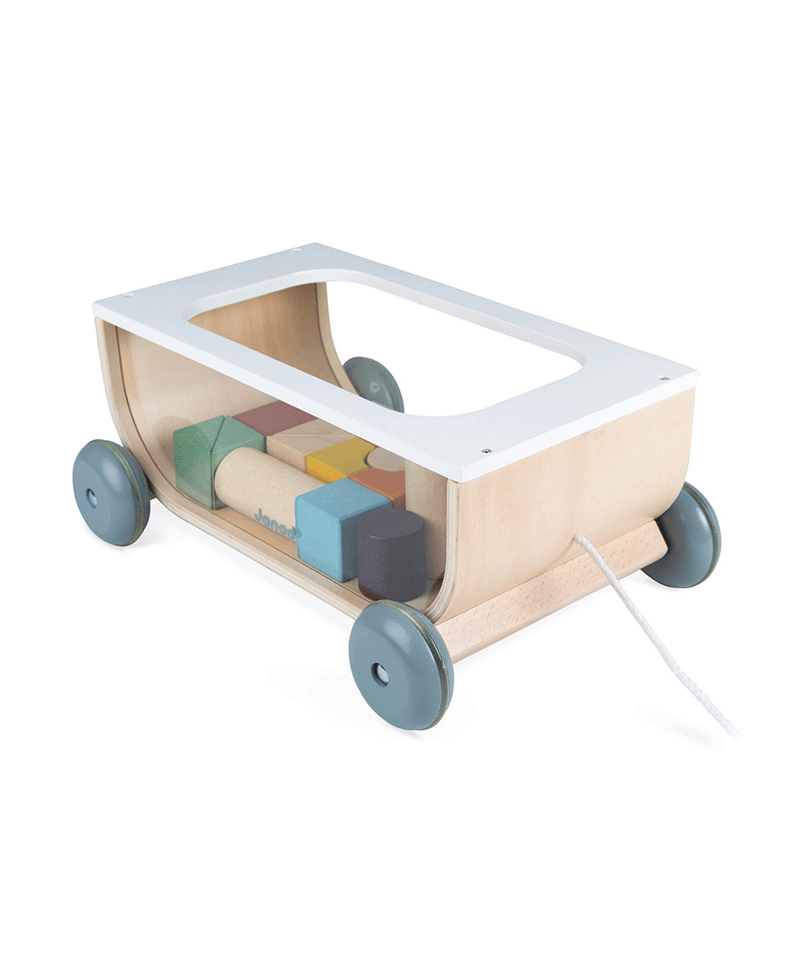 Sweet Cocoon Cart with Blocks by Janod