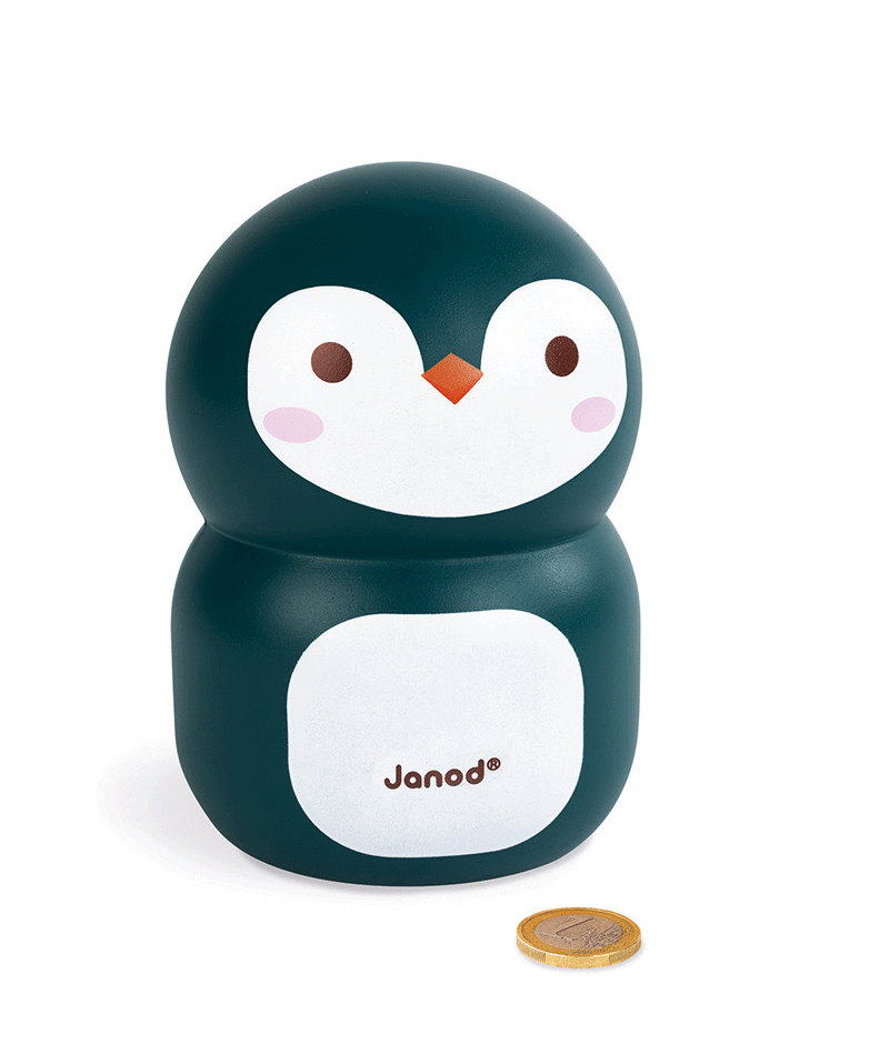 Wooden Penguin Moneybox by Janod