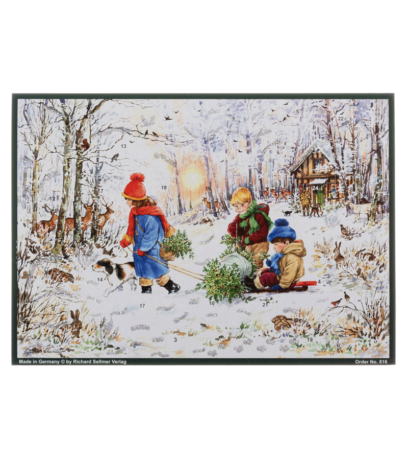 Traditional Advent Calendar - Sleighing Through the Woods
