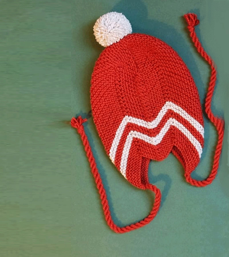 Red and Grey Striped Rocket Hat by RKO