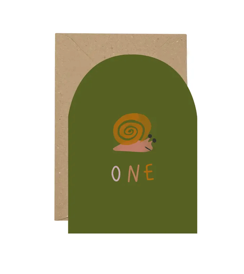 Snail 1st One Birthday Card